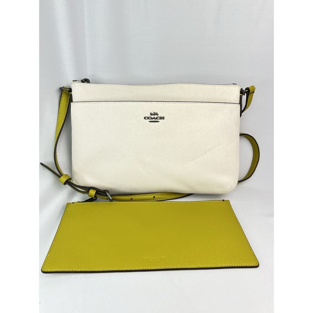 COACH F28382 East West Pop Crossbody Bag Chalk White Lime Olive Green Pouch - Picture 13 of 16